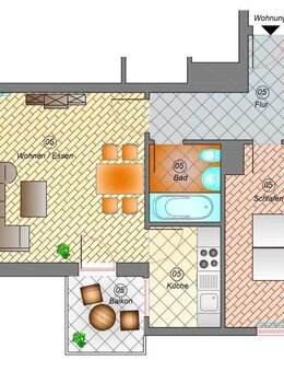 Schöne 2-Raum-Eigentumswohnung mit Balkon im 1. Obergeschoss in Radebeul - Radebeul