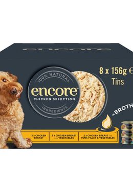 Sparpaket Encore Dose Mix in Brühe 32 x 156 g - Hühnchen-Auswahl (3 Sorten)