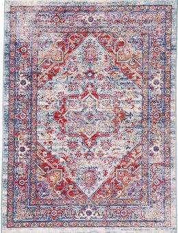 carpetfine Teppich Phoenix, rechteckig, Höhe: 6 mm, Vintage Orient Look, mit Fransen, Wohnzimmer