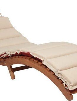 MERXX Gartenliege Havanna, Eukalyptus, braun/grau, inkl. Wendeauflage