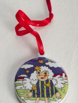 Porzellantaler Christkind (Taler, Medaille, Anhänger) - Karlsruhe