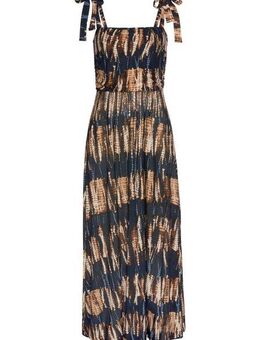 Buffalo Maxikleid mit Trägern zum Knoten im Alloverprint, Sommerkleid, Strandkleid