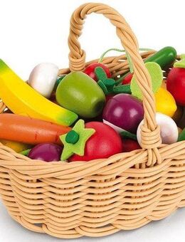 Janod Spiellebensmittel Obst- und Gemüse Sortiment im Korb