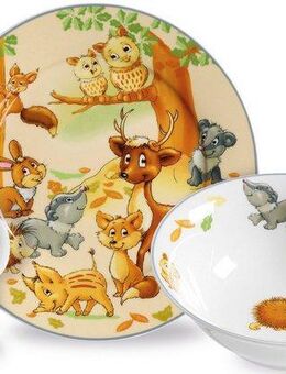 Ritzenhoff & Breker Kindergeschirr-Set Waldtiere (3-tlg), 1 Personen, Porzellan, in dekorativer Geschenkverpackung