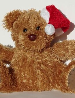 Weihnachts-Teddy, sitzend, ca. 19 cm hoch - Münster