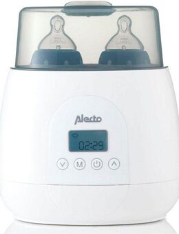 Alecto Flaschenwärmer BW700TWIN, Duo-Flaschenwärmer 3-in-1, Erhitzen, Sterilisieren und Auftauen