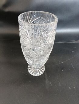 Schwere Glas Kristall Vase ca. 21cm hoch Öffnung ca. 9cm - Essen