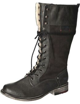 Mustang Shoes Winterstiefel, Blockabsatz, Schnürstiefel, Langschaftstiefel, Innenreißverschluss