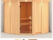 Karibu Sauna Jarla, BxTxH: 210 x 210 x 202 cm, 68 mm, (Set) 9-kW-Ofen mit integrierter Steuerung