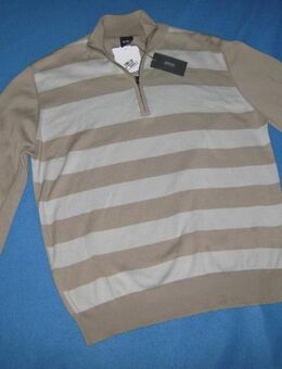 NEU mit ETIKETT * Herren oder Damen * Unisex * Blockstreifen * Feinstrick * Polo- Pullover ''HUGO BOSS'' Original * Modell: BRANDO Gr. 44- 46/ S * cremè- beige * - Riedlingen