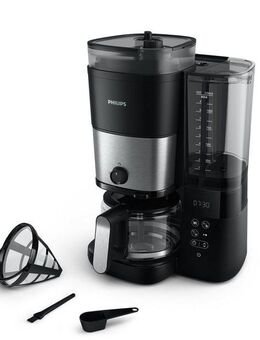 Philips Kaffeemaschine mit Mahlwerk HD7900/50 All-in-1 Brew, Permanentfilter 1x4, mit Smart Dosierung und Duo-Kaffeebohnenbehälter, inkl. Dosierlöffel