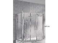 welltime Badewannenaufsatz Summer 3-teilig + feste Seitewand, Einscheibensicherheitsglas, (4 tlg), Deckenhöhe bis 240cm geeignet, Glaswand bestehend aus vier Elementen