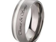 Herrenring Titanring mit Silber HT012 mit individuell Außengravur - Aholming