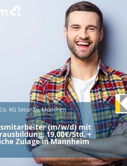 Sicherheitsmitarbeiter (m/w/d) mit Feuerwehrausbildung, 19,00€/Std. + übertarifliche Zulage in Mannheim - Mannheim