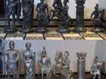 Schach Schach Schachspiel Zinn Figuren Römer gegen Römer mit Schachbrett in 73565