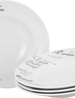 CreaTable Pastateller Europa Gustoso, Pastateller 27 cm 4-tlg, (4 St), Vielseitig einsetzbar, Dezente Dekoranlage