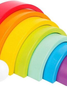 Small Foot Stapelspielzeug Holzbausteine, Großer Regenbogen
