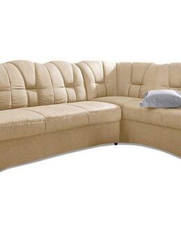 DOMO collection Ecksofa Papenburg, zeitlose Rückensteppung, elegante Armlehne, L-Form, mit Ottomane, wahlweise mit Bettfunktion