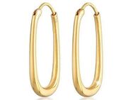 Elli Premium Paar Creolen Creolen Oval Elegant Zeitlos 925 Silber