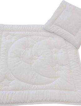 Dreams Kunstfaserbettdecke + Kopfkissen Mond und Sterne, Füllung: silikonisierte Hohlfaser, Bezug: Microfaser, Praktisches Set für Babys und Kleinkinder