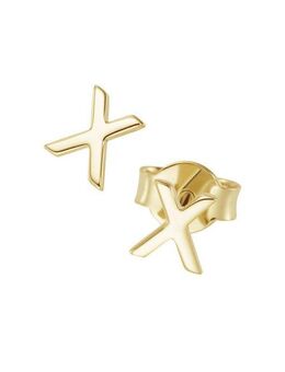 Luigi Merano Paar Ohrstecker mit kleinem X, Gold 375