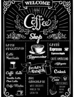 Komar Wandtattoo Coffeeshop - Größe 50 x 70 cm (1 St), selbstklebend, Wandsticker