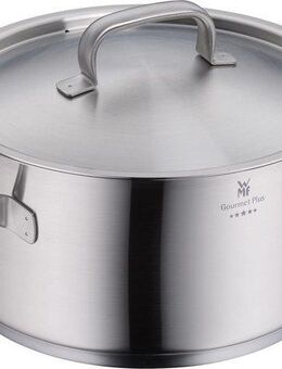 WMF Kochtopf Gourmet Plus, Cromargan® Edelstahl Rostfrei 18/10 (2-tlg), wärmeduzierende Hohlgriffe, Innenskalierung, breiter Schüttrand
