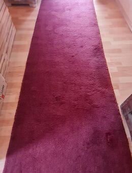 2 x Läufer Teppich Schurwolle 80x250 weinrot Woolmark handgewebt - Gründau