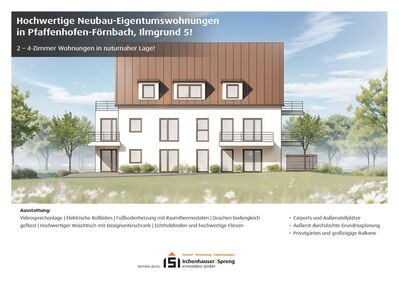 PAF-Förnbach! 3-ZKB Obergeschoss-Whg. mit 2 Balkonen (8 + 7,50 m²), Fußbodenheizung, elektrische Rollläden, Videosprechanlage und Dusche bodengleich!