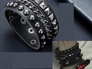 Armbänder schwarz, Leder und PU-Leder - Gemmingen