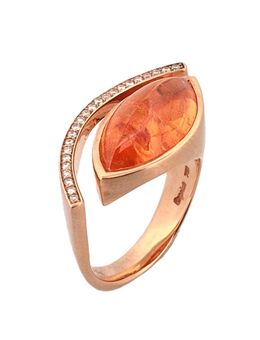 Caprice Ring aus 750 Rotgold mit orangem Granat & Diamanten - Ingelheim (Rhein) Zentrum