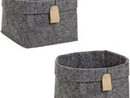 Zeller Present Aufbewahrungskorb Aufbewahrungskorb, Filz, grau, 2-tlg. (Set, 2 St), aus meliertem Filz, je 16x16 cm, Höhe ca. 17 cm