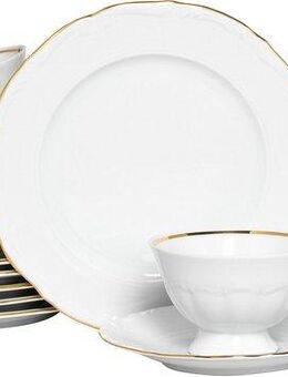 CreaTable Kaffeeservice Maria Theresia, KaffeeService 18-tlg (18-tlg), 6 Personen, Porzellan, Traditionelle Porzellanform