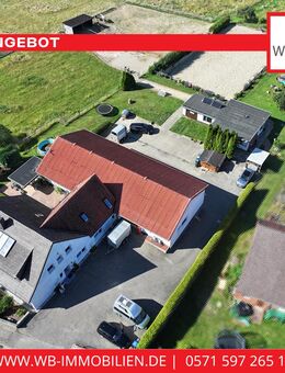 Außergewöhnliches Immobilien-Ensemble mit Wohnhaus, Gewerbe und Pferdehaltung - Hille