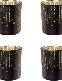 Creativ deco Teelichthalter Weihnachtsdeko (4 St), mit goldfarbener Innenseite