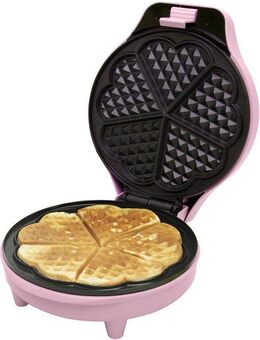 bestron Waffeleisen ASW217, 700 W, für klassische Herzwaffeln, mit Antihaftbeschichtung, Retro Design