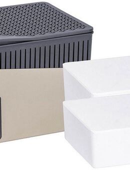 WENKO Luftentfeuchter Modell Cube, für 80 m³ Räume, Tank 1,6 l, mit 2 x 1000 g Entfeuchter-Blöcken