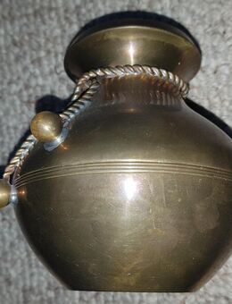g14) Dekoration kleine Messing Vase - Blumenvase mit Deko Kordel - Vintage - Garbsen