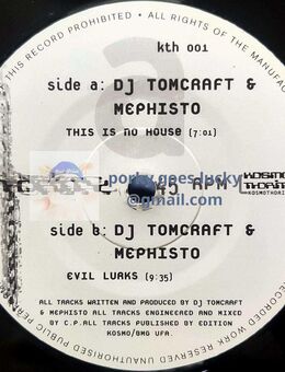 DJ Tomcraft & Mephisto – This Is No House 1995 12" Vinyl Acid, Trance - München Bogenhausen