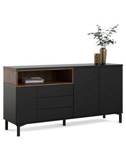 INOSIGN Sideboard Roommers, Anrichte, Kommode, Stauraum, modern, praktisch, 3 Schubladen, 2 Schränke, 1 offenes Fach, B: 176 cm, H: 90 cm