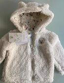 Baby Jacke Bambie Kunstfell Weiß Kaputze Flauschig Wattebausch Marke: Disney Gr. 86, neu mit Etikett in 72459