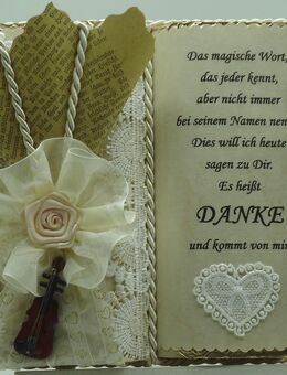 Wunderschönes Dankeschön-Buch mit Holzbuchständer - Pressath