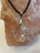 Tropfen Kristall Kette Anhänger Schwarz Silber Klar in 02708