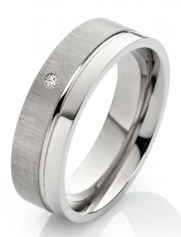 Damen Ring Titanring DT007 mit Stein Gravur - Aholming