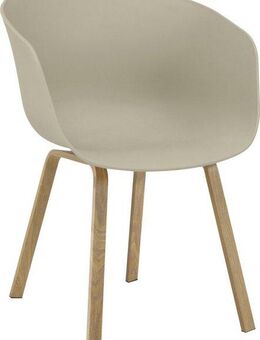 SalesFever Schalenstuhl (Set, 2 St), Metallbeine in Holzoptik