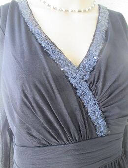 NEU mit ETIKETT * Duftig * Romantik * Cocktail * Ausgeh * Anlass * Ball * Seiden- Chiffon * Glitzer Pailletten * Kleid "Mariposa" Gr. 36/ S * dunkel- nacht- blau * - Riedlingen