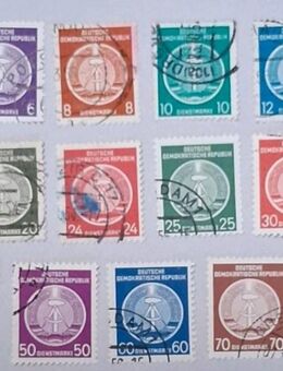 DDR 1954 Dienstmarken Zirkel links komplett gestempelt - Görlitz