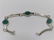 Armband in 835 Silber,mit grünen Kunststeineinsatz 18,5 cm