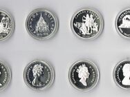 Silber Dollar, Canadian Silver Dollar, 4 orig. in Münzkapseln befindliche Kanadische Dollar, Silberdollar, Canada, alle Erhaltungsgrad PP / Polierte Platte / Prooflike - Duisburg