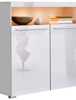 INOSIGN Kommode India, Breite 91cm, stilvolle Anrichte mit 2 Türen und offene Fach, Sideboard viel Stauraum, ohne Beleuchtung